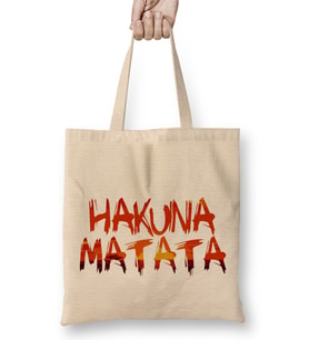 Hakuna Matata Lion King Bez Çanta Uzun Saplı