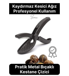 Pratik Kestane Çizici Kesici Metal Bıçaklı Plastik Saplı Kolay Kullanım Mutfak Aleti Chestnut Cutter