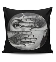 Alkanhomes  Fornasetti Figürlü Dijital Baskılı Dekoratif Modern Kırlent Kılıfı