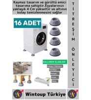 #TitreşimÖnleyici Kaydırmaz Ses Titreşim Önleyici Çamaşır Makinesi Mobilya Sabitleyici Ayak 16 Adet