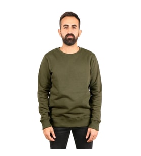 Superfly Bisiklet Yaka Erkek Basic Sweatshirt SPF101222216032 (K.HAKI)