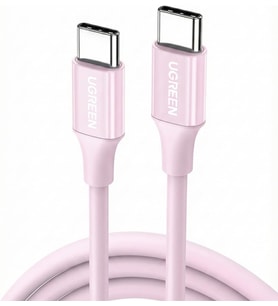 USB-C 60W 3A QC PD Hızlı Şarj Kablosu, 1 Metre, Pembe, 65124