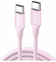 USB-C 60W 3A QC PD Hızlı Şarj Kablosu, 1 Metre, Pembe, 65124