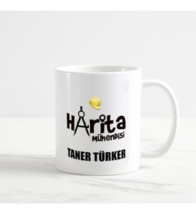 Harita Mühendisi Kupa Bardak (1. Tasarım) (Beyaz)