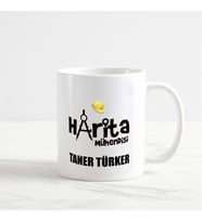 Harita Mühendisi Kupa Bardak (1. Tasarım) (Beyaz)