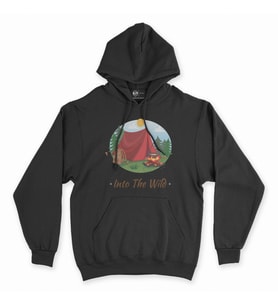 Into The Wild Siyah Kapşonlu Sweatshirt Hoddie
