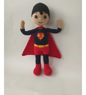 Süpermen Bebek Amigurumi Organik Oyuncak