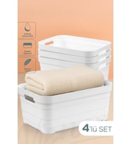 4'lü 10,8 Litre Saklama Kutusu Beyaz