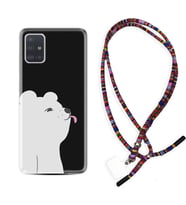 Samsung a71 A72 A73 A7 A9 2018 C7 C9 Kılıf Boyun Asklı Rasta Silikon Panda Sevimli 1738