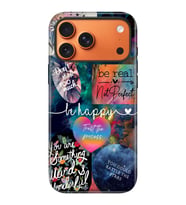 iPhone 17 Pro Velvet Kılıf Lansman İçi Kadife Temalı Desenli Silikon Be Happy