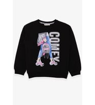 Breeze Kız Çocuk Sweatshirt Pullu Baskılı 9-14 Yaş, Siyah