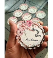 Nikah - Nişan - Kına - Söz Hatırası Tırtıklı Magnet 50 Adet 7x7