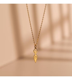 Kişiye Özel Spiral Tanrıça / Bereket Tanrıçası Kolye 925K Gümüş (Gold)