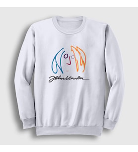 Presmono Unisex Beyaz Logo Beatles John Lennon Sweatshirt 34942tt