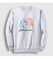 Presmono Unisex Beyaz Logo Beatles John Lennon Sweatshirt 34942tt