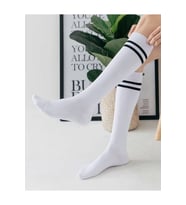 Beyaz Çizgili Tenis Çorap – Pamuklu Günlük Spor Çorap Unisex (1 Çift)