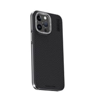 Pilelistore   iPhone 15 Pro Kılıf Aramid 600D Kevlar Karbon Fiber Magsafe Kapak - Gri
