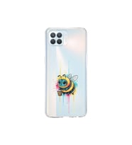 Oppo Reno 4 Lite ile uyumlu Splash arı tasarımlı şeffaf silikon kılıf
