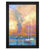 Soyut Şekiller Motifli Kanvas Tablo 50 x 70 cm Siyah Çerçeve