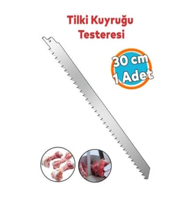 Tilki Kuyruğu Kemik Kesme Testeresi Et Paslanmaz Çelik Bıçak Buz Kesme Bıçağı Ağzı Ucu 30 cm (Kurşun Gri)