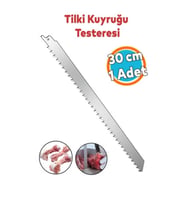 Tilki Kuyruğu Kemik Kesme Testeresi Et Paslanmaz Çelik Bıçak Buz Kesme Bıçağı Ağzı Ucu 30 cm (Kurşun Gri)