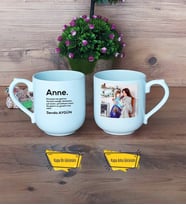 Anneye Hediye Kupa Bardak Oval Fotoğraflı Doğum Günü Hediyesi