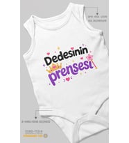 Dedesinin Prensesi Sıfır Kol Bebek Zıbını %100 Pamuk