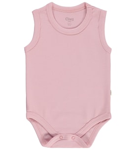 Civil Baby Düz Renkli 3-36 Ay Çıtçıtlı Badi - Gri (Pembe)