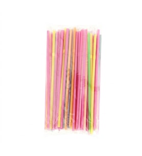 ŞeyliŞeyler - Jelatinli Körüklü Pipet Karışık Renkli – 5 mm 22,5 cm – 1 Paket (100 Adet)