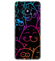 Tecno Spark 10 Pro Kılıf Silikon Desen Özel Seri Neon Cats 1790