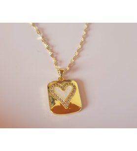 Aşk ruh eşi sayı sekanslı kalpli çelik kolye (Gold)