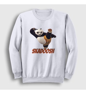 Presmono Unisex Beyaz Skadoosh Kung Fu Panda Sweatshirt 467101tt