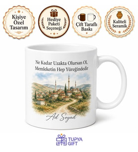 Yurt Dışındaki Gurbetçiye Memleket Kupa Bardak Hediye Gurbet Hatıra