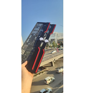 Peugeot Model Uyumlu Kırmızı Çizgili Pleksi Piona Black Plakalık