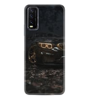 Vivo Y20 Kılıf Silikon Desen Özel Seri Black Car 1768