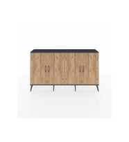 Arges Konsol 4 Raflı 4 Kapaklı 176x30x99 Antrasit-Çam/Aytaşı