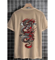Unisex Chinesebox Baskılı T-shirt (Bej)