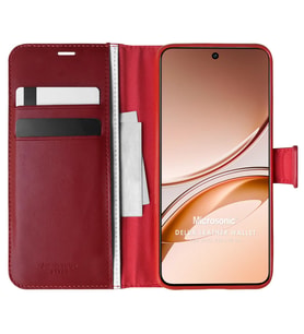 Microsonic Vivo V50 Lite 4G Kılıf Delux Leather Wallet Kırmızı (Kırmızı)