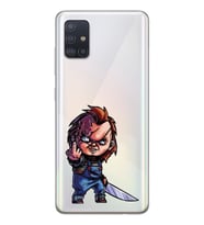 Samsung Galaxy A71 Uyumlu Chucky Tasarımlı Şeffaf Telefon Kılıfı