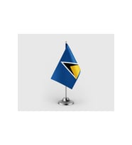 Saint Lucia Tekli Saten Masa Bayrağı Seti