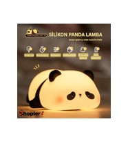 Yumuşak Silikon Panda Gece Lambası, Rahat ve Sıcak Atmosfer Sağlar (Krem)