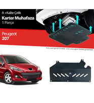Peugeot 207 Çelik Karter Muhafaza Koruma 2006 2007 2008 2009 2010 2011 2012 2013 2014