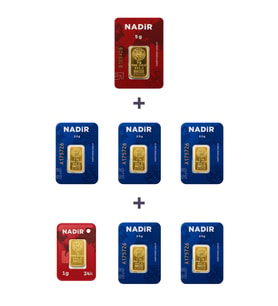 Nadir Gold 24 Ayar 18,5 Gram Altın (1 Ad 5 Gram Altın + 5 Ad 2,5 Gram Altın + 1 Ad 1 Gram Altın )