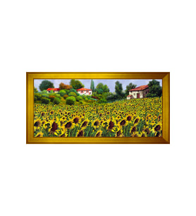 Manzara Temalı Kanvas Tablo 80 x 110 cm Gold Çerçeve