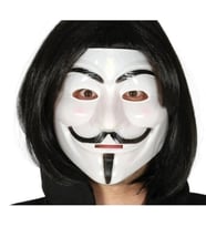 Dodes Siyah Renk Kısa Saç ve V For Vendetta Maskesi