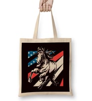 US American Flag Horse Riding Equestrian Sport Horseshoe Bez Çanta Uzun Saplı