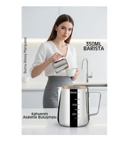 İnox 350ml Barista Süt Sürahisi - Süt Köpürtme Potu -  Paslanmaz Çelik