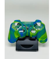 PS3 Joystick Silikon Kılıf Dualshock Koruyucu Kılıf Desenli Mavi Yeşil (Çok Renkli)