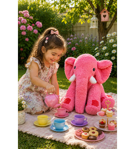 Yumuşacık Uyku Arkadaşı Pembe Fil Tam 90 Cm Boyunda (Pembe)