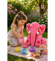 Yumuşacık Uyku Arkadaşı Pembe Fil Tam 90 Cm Boyunda (Pembe)
